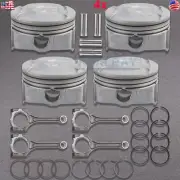 4x Connecting Rod & Piston Rings Kit For Hyundai Kia Accent Rio 1.6L DOHC 12-17