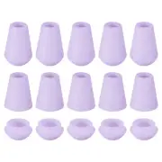 16Pcs Plastic Cord Lock Bell End Stopper Cord End Rope Fastener, Light Purple