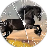Black Horse Frameless Borderless Wall Clock Nice For Gifts or Decor W57