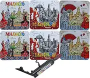 Coaster, Cup, Keyring and Bottle Opener with Magnet (Coaster Set Madrid)