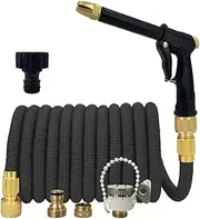 GDGKMFMKAZ Expandable Magic Hose High Pressure Car Wash Hose with Spray Gun Set Outdoor Watering Irrigation Tool Garden Hose Garden Hose(1/2''_75FT)