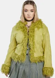 [dELiA*s by Dolls Kill] Plus Clover Real Intentions Vegan Suede Jacket