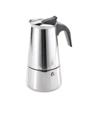 GEFU Emilio Espresso Maker, 6 Cups Silver/black