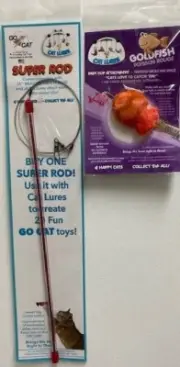 GO CAT DA SUPER ROD GOLD FISH INTERACTIVE TEASER TOY ROD