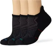[Smartwool] Run Targeted Cushion Low Ankle Socks 3-Pack Black SM (Women's Shoe 4-6.5)