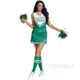 萬聖節 綠色分體啦啦隊女 cheer包臀足球寶貝世界盃拉拉隊球場表演服Cosplay 角色扮演 變裝派對 舞臺 表演服裝
