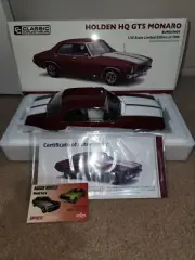 1:18 Classic Holden HQ GTS 350 Monaro Sedan in Burgundy / White Stripes