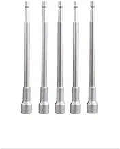 5 Pieces 10mm Magnetic Power Nut Setter Driver Bit Socket 1/4'' Hex Long Shank