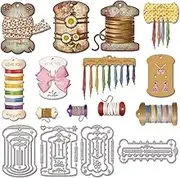 GLOBLELAND Nested Thread Spool Cutting Dies for Card Making Floss Bobbin Die Cuts Sewing Tool Cutting Dies for DIY Scrapbooking Journal Embossing Paper Craft Decor