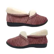 Grosby Kathy Ladies Slippers Slip on Soft Textured Uppers Fluffy Lined
