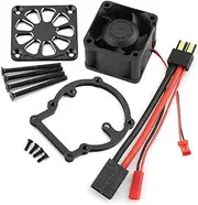 40x40mm RC Car Motor Cooling Fan High RPM for TRAXXAS 1/8 4WD Sledge Monster TRUCK-95076-4 RC Car, Black