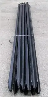 10x 2400mm Star Picket Post, Steel, Fence Post, Gardening, Farming, Construction, 10 Posts per Bundle - 2400mm Black Posts