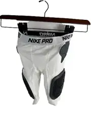 Nike ProHyperStrong Padded Football Compression Shorts White Boys Sz L AO6243100