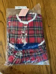 NWT BellePointe Flannel Red Green Plaid 100% Cotton Nightgown Small
