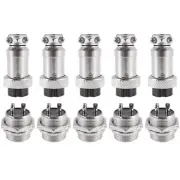 Universal Panel Mount 16mm 2Pin Aviation Connectors Plugs 5 Pcs T9Z57655