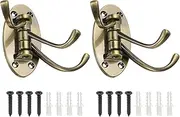 uxcell Swivel Wall Hooks Foldable Towel Hook Clothes Hanger Wall Mounted Three Rotating Arms Hangers for Kitchen Bathroom Garage Coat Gold 2 Pack