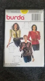 RARE BURDA MISSES BLOUSE 4913 Sewing Pattern SEALED Vintage