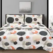 Queen Comforter Set with 2 Pillow Cases in Bubbles Print