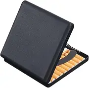 [Lorxilar] Metal Cigarette Case Holder Portable Black Cigarette Case Box Card Case for 20 Cigarettes,One Size,Black