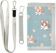 [Yoogain] Cute Cartoon Dogs mens wallets for travel unique minimalist wallet with lanyard, cute cartoon dogs, 1 size, Fashion