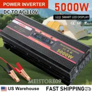 5000W Car Power Inverter DC 12V 24V To AC 110V Sine Wave Solar Converter LCD