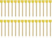 Round Painting Sponge Brush, 30Pcs Yellow Round Sponges Brushes Wooden Handle Round Foam Brushes,Round Wooden Handle Sponge Foam Brush Yellow Sponge Brush,Round Foam Brush Sponge Brushes for Painting