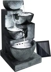 Solar Powered Water Fountain with 3W Water Fountain Pump and LED Lights for Outd