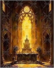 TAOPAOLAB Architecture Paint by Numbers Kit for Adults - DIY Sunlit Church Altar Painting on Canvas 16x20 Inches, Acrylic Paint Set, Suitable for Beginners, Sacred Art for Home Decoration or Gifts