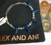 Alex and Ani Guru Blue EWB River Silver Bangle Bracelet Authentic NWT