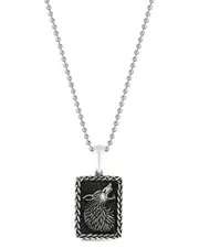 Yield of Men Silver Howling Fox Pendant Necklace