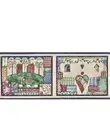 2 Rolls Vintage VILLAGE Wallpaper Framed Houses Border Blue Pre Pasted Country