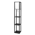 Floor Lamp Storage Shelf Led Wood Standing Reading Corner Light