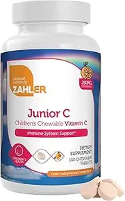 Zahler Junior C, Chewable Vitamin C, Great Tasting Vitamin C for Kids, Certified Kosher (180 Chewable Tablets)