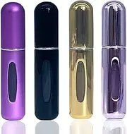 YUESUO Portable Mini Refillable Perfume, 5ml Option Atomizer Perfume Bottle, Refillable Perfume Atomizer Empty Perfume Spray (Black, Gold, Pink, Purple)
