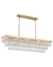 Bethel International 48in Metal Chandelier with Crystals