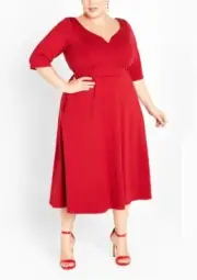 CITY CHIC Cute Girl Elbow Sleeve Cherry Dress Plus Sz Medium/18 NWT [RRP $99.95]