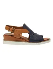[Easy Steps] Dusk Sandals in Navy/Tan Glove