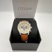 Citizen CA4500-08X Eco-Drive Weekender, Chrono Stainless Leather Quartz Watch