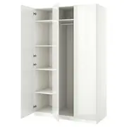 PAX / FARDAL wardrobe combination, white/high-gloss white, 150x60x236 cm