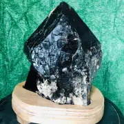 35.75LB Natural black Quartz Crystal backbone mineral Specimen Healing+stand