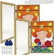 1/2Pcs Kids Art Frame Set, Child Artwork Picture Frame A4 Front Opening Photo Frames Wooden Kids Artwork Display Frame for 100 Pictures Horizontal and Vertical Picture Display for Crafts Drawing 3D Artwork (Wood Grain Color 2)