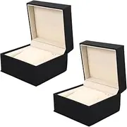 Holibanna 2 Pcs Watch Box Watch Cases Jewelry Boxes for Display Case Jewelry Boxes Display Case Flip Watch Display Case Cna Watch Organizer Pu Black