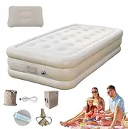 Inflatable Camping Mattress - Double Camping Mattress Self-Inflating Camp Bed,Sleeping Pad with Built-in Pump Luxury Airbed Mat for Tent & Outdoor