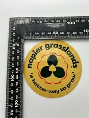 Vintage Round Napier Grasslands A Better Way To Grow Unused Australia Sticker