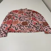 Chaser Girls Lynn Dark Floral & Leopard Print Mock Turtle Neck Pink Size 10