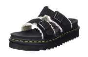 NIB - Dr. Martens Myles Faux Fur Leather Men Sandals blk Sz. 13 - Sz. 14
