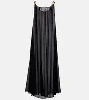 [Adriana Degreas] Adriana Degreas Holiday embellished chiffon maxi dress AU 10 black