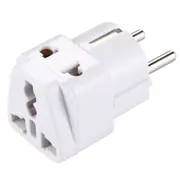 2Pcs Plug Adapter, Travel Power Adaptor with Europe Socket Plug(White)