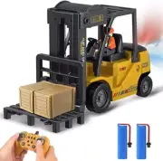 11 Channel Remote Control Forklift Toy Sprayable RC ForkLifts with Wooden Boxes