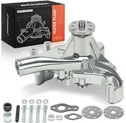 A-Premium Water Pump Replacement for Chevy 1969-1976 Small-Block, Polished Aluminum, Long, High Volume, V8